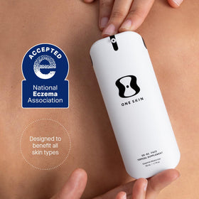 oneskin used on neck and décolletage, shows targeted area benefit