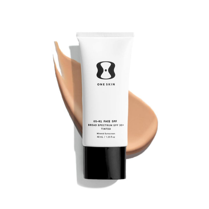 oneskin front packaging shows product and benefits in clear view