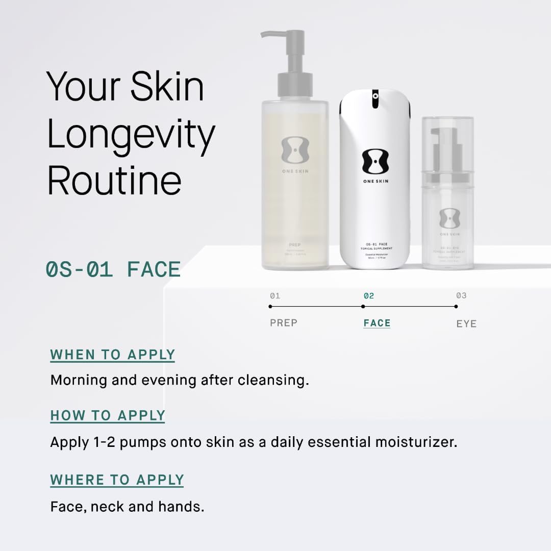 oneskin label close-up revealing ingredients and clinical-backed formulation benefit