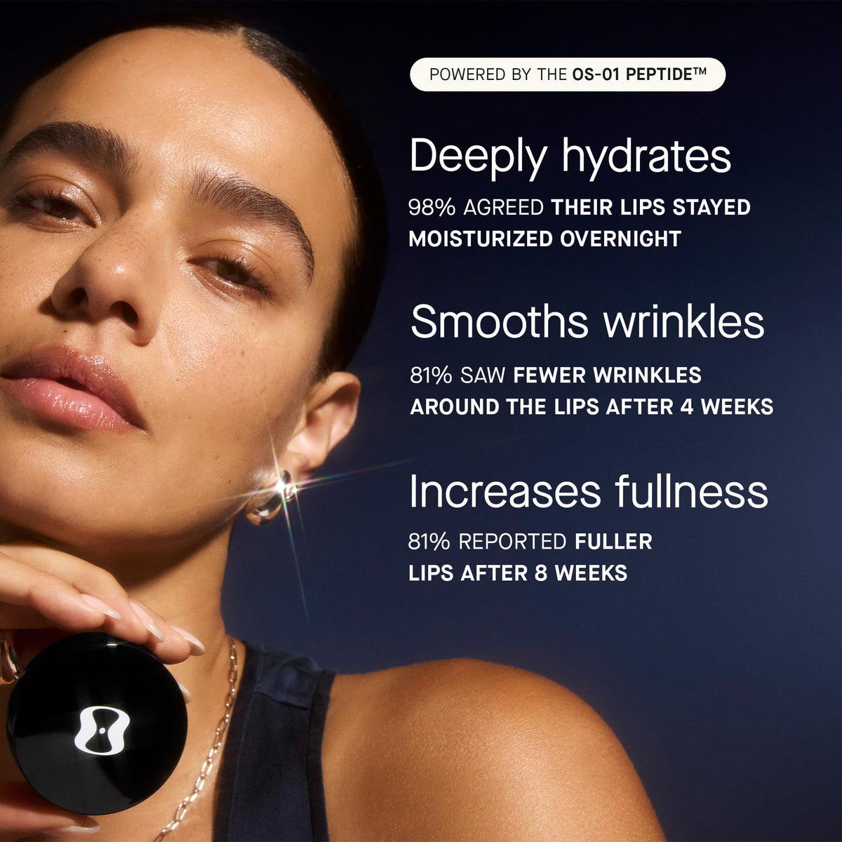 oneskin peptide swatch visual highlighting OS-01 Peptide support for plumper lips