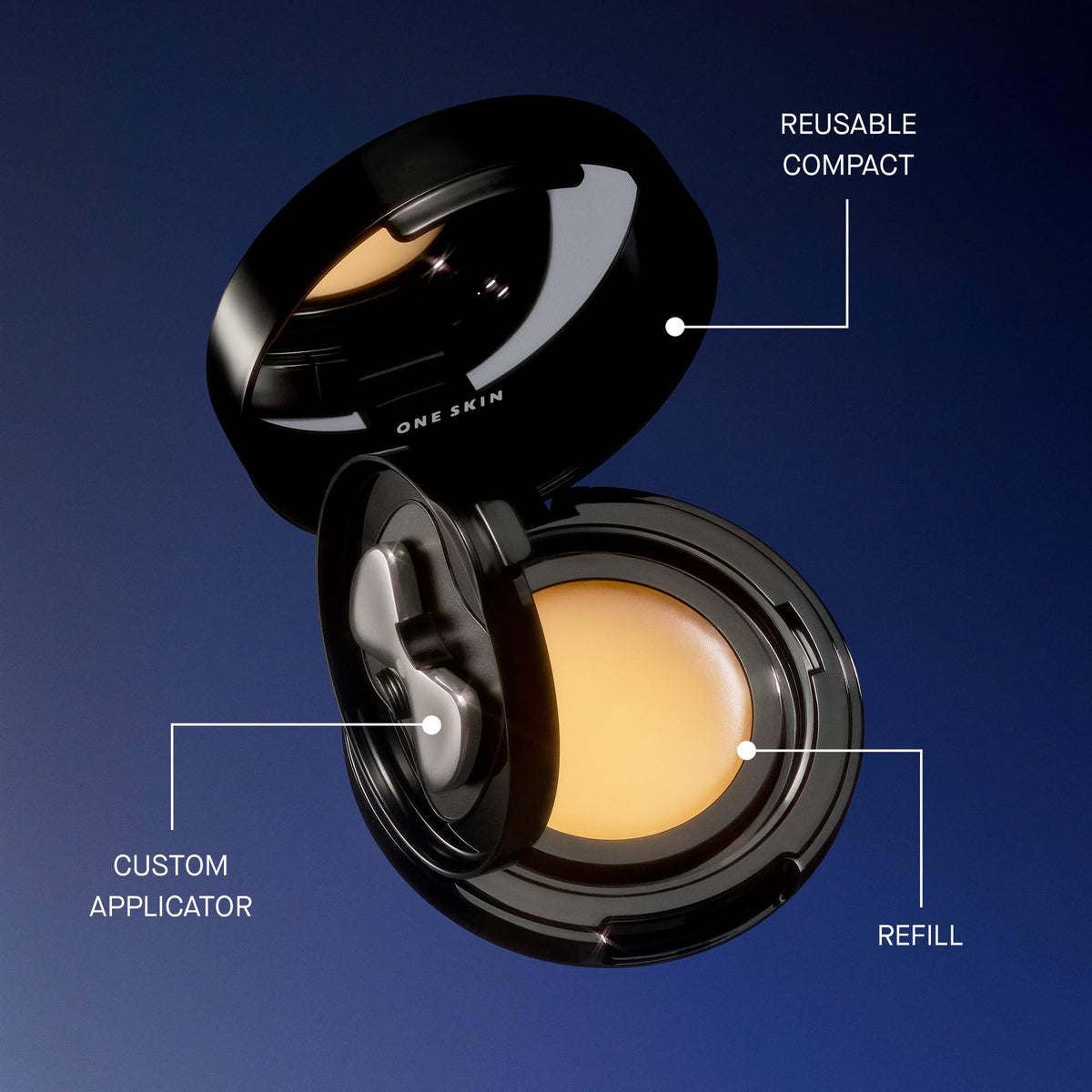 oneskin on nightstand beside pillow lifestyle shot implying nighttime repair benefit