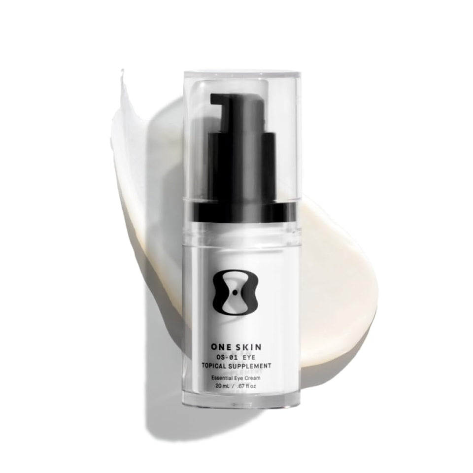 oneskin OS-01 EYE front packaging showing bottle and label for clarity and trust