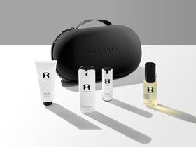 oneskin OS-01 mini kit front packaging showing travel sizes and benefits