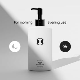 oneskin tube next to everyday items showing product size and easy portability