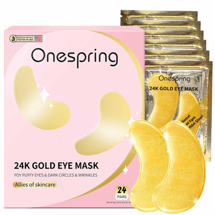 Onespring front packaging showing 24 pairs and gold accents for gift appeal