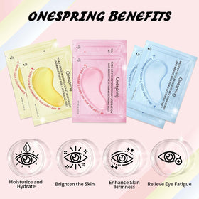 Onespring retinol patches close-up showing smooth gel surface and renewal