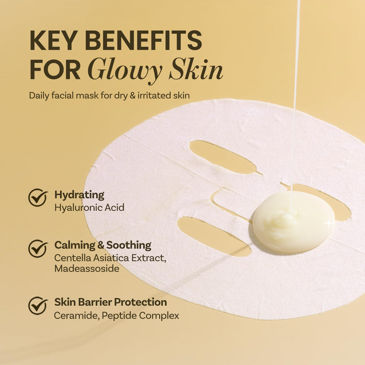 ONGREDIENTS close-up highlighting ceramide and peptide support benefits