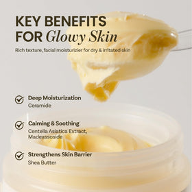 ONGREDIENTS ingredient label detail highlighting cica and ceramide support