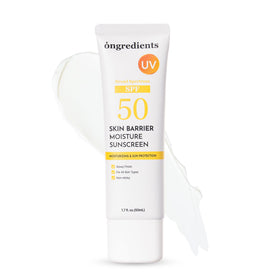 ONGREDIENTS front packaging showing SPF 50 for clear protection