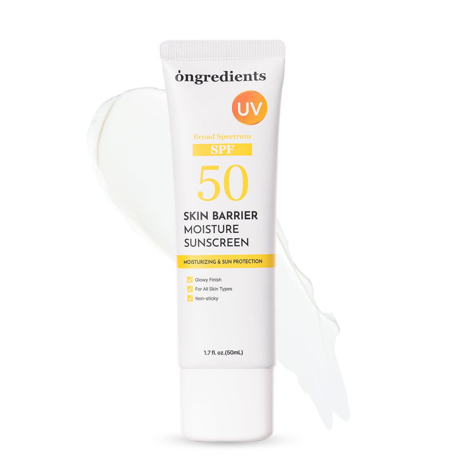 ONGREDIENTS front packaging showing SPF 50 for clear protection