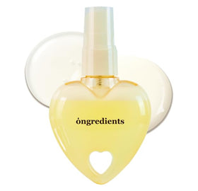 ONGREDIENTS Heart Edition bottle front view showing compact design and glow