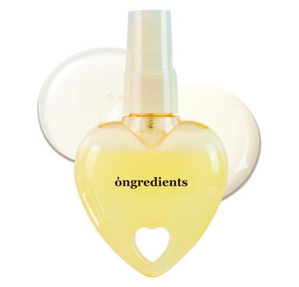 ONGREDIENTS Heart Edition bottle front view showing compact design and glow