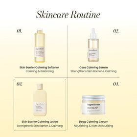 ONGREDIENTS lifestyle bathroom routine showing soothing hydration benefit