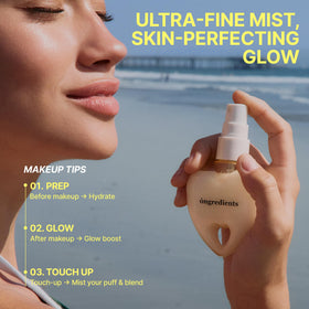 ONGREDIENTS 50ml bottle in hand showing travel-friendly size benefit