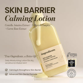 ONGREDIENTS texture closeup of lotion demonstrating lightweight absorption