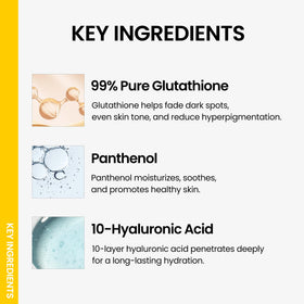 ONGREDIENTS texture drop on skin showcasing lightweight absorption and glow