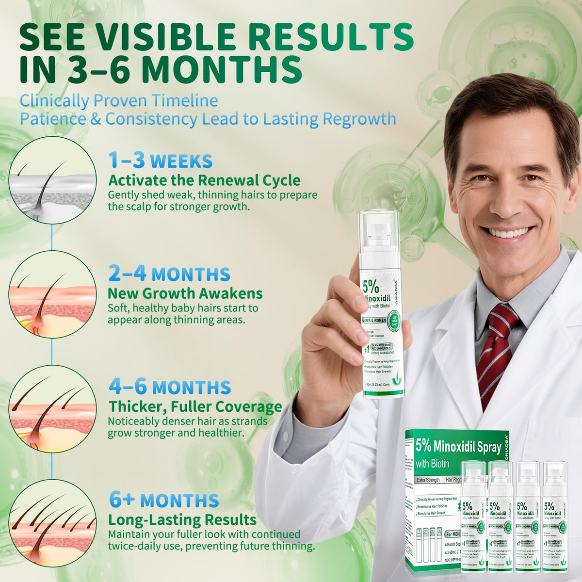 ONIADBA clear spray texture on skin demonstrating fast absorption benefit