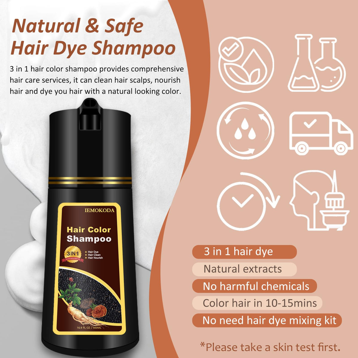 Onilyua applying shampoo to dry hair for easy at-home coloring
