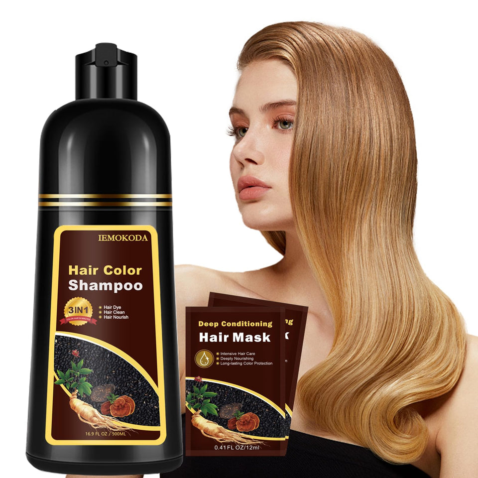 onilyua front packaging showing 500ml bottle and clear blonde-brown shade benefit
