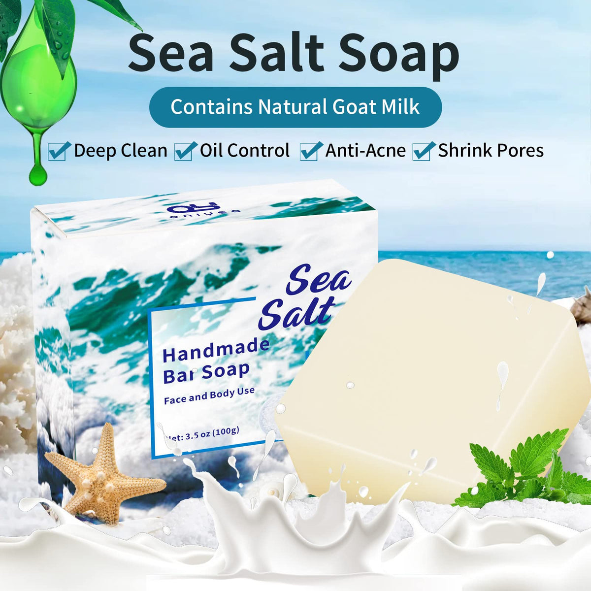 ONIYEA soap bar on draining dish to show airflow and extended lifespan benefit