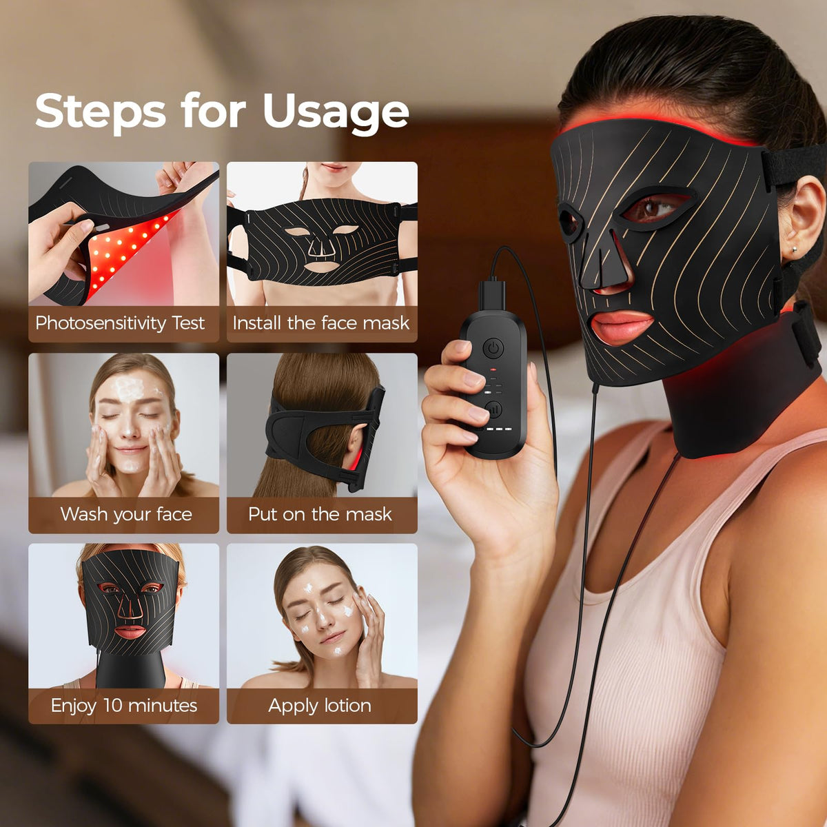 ONLUKY mask worn in lifestyle setting illustrating hands-free home use