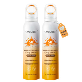 ONSART front label on two-pack showing SPF 50+ and reef-safe benefit