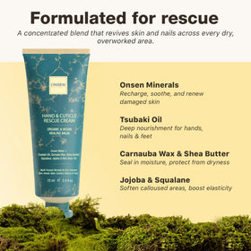 Onsen Secret used on elbows and feet illustrating repair and comfort