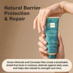Onsen Secret applied to cuticles demonstrating quick absorption and hydration