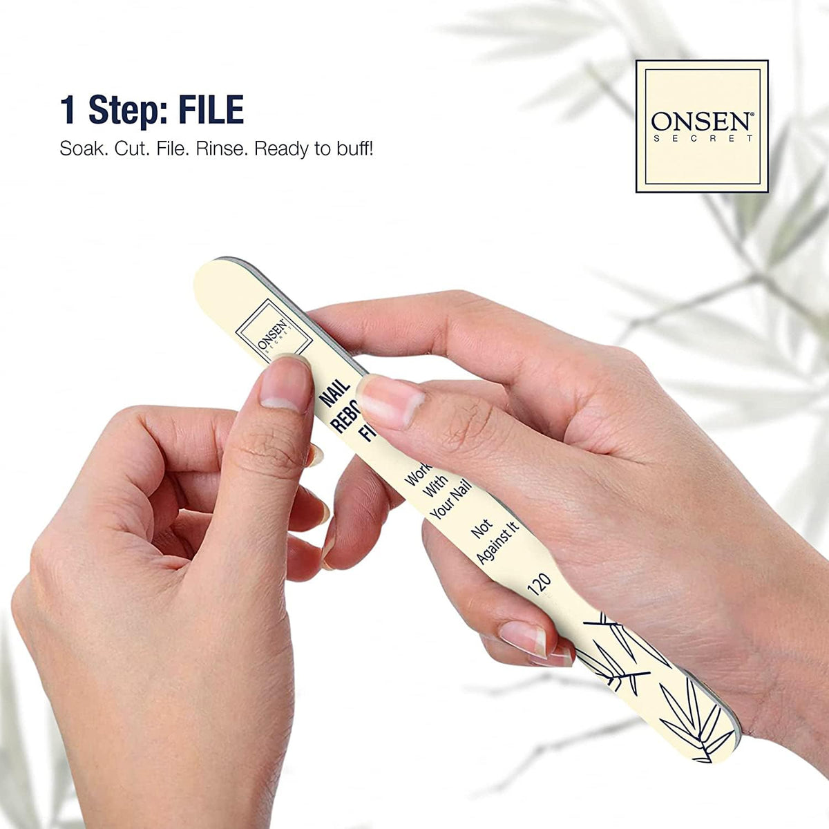 Onsen Secret cuticle serum 15ml label detail that softens and conditions skin