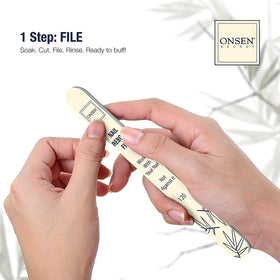 Onsen Secret cuticle serum 15ml label detail that softens and conditions skin