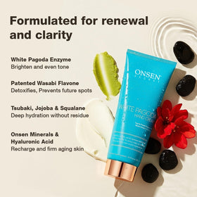 Onsen Secret hand applying cream showing smoother, firmer-looking skin