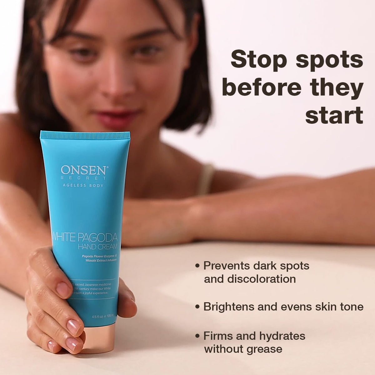 Onsen Secret rich cream texture close-up demonstrating fast absorption