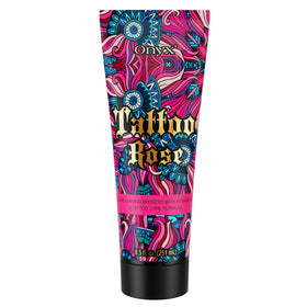 Onyx bottle front view showing product branding and bronzer benefit
