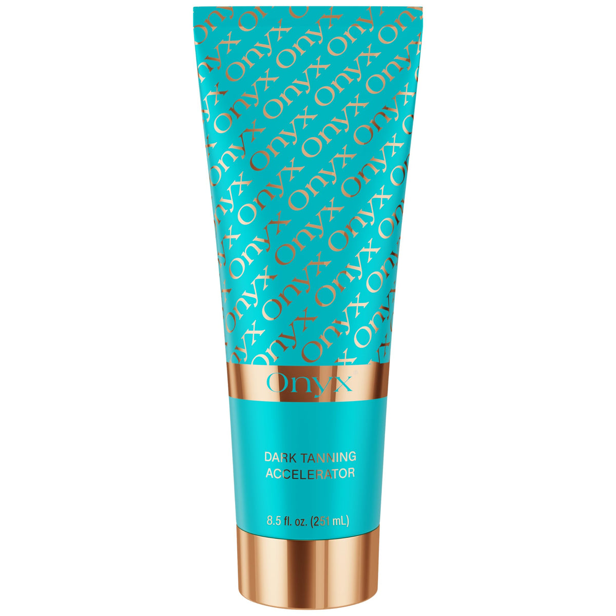 Onyx front bottle view showing label and sleek packaging, promotes confident tanning