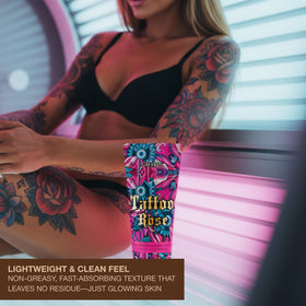 Onyx lotion displayed in salon near tanning bed for professional use benefit