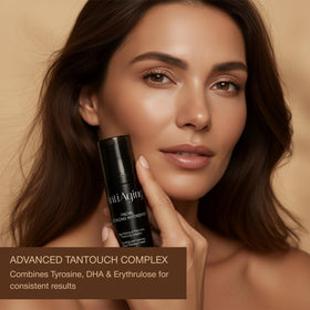 Onyx lotion absorbing into cheek skin showing non-greasy finish and softening benefit