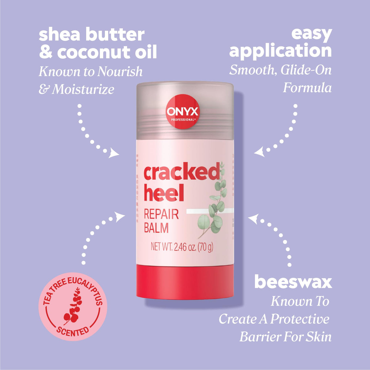 Onyx Professional applying balm to heel for targeted hydration benefit