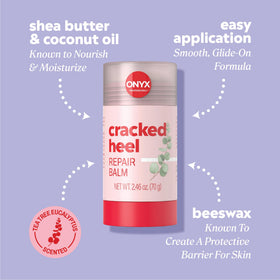 Onyx Professional applying balm to heel for targeted hydration benefit