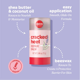 Onyx Professional stick applicator open displaying smooth-roll for targeted heel care