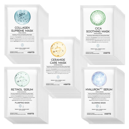 #OOTD front packaging showing full 50-mask gift pack and product variety benefits