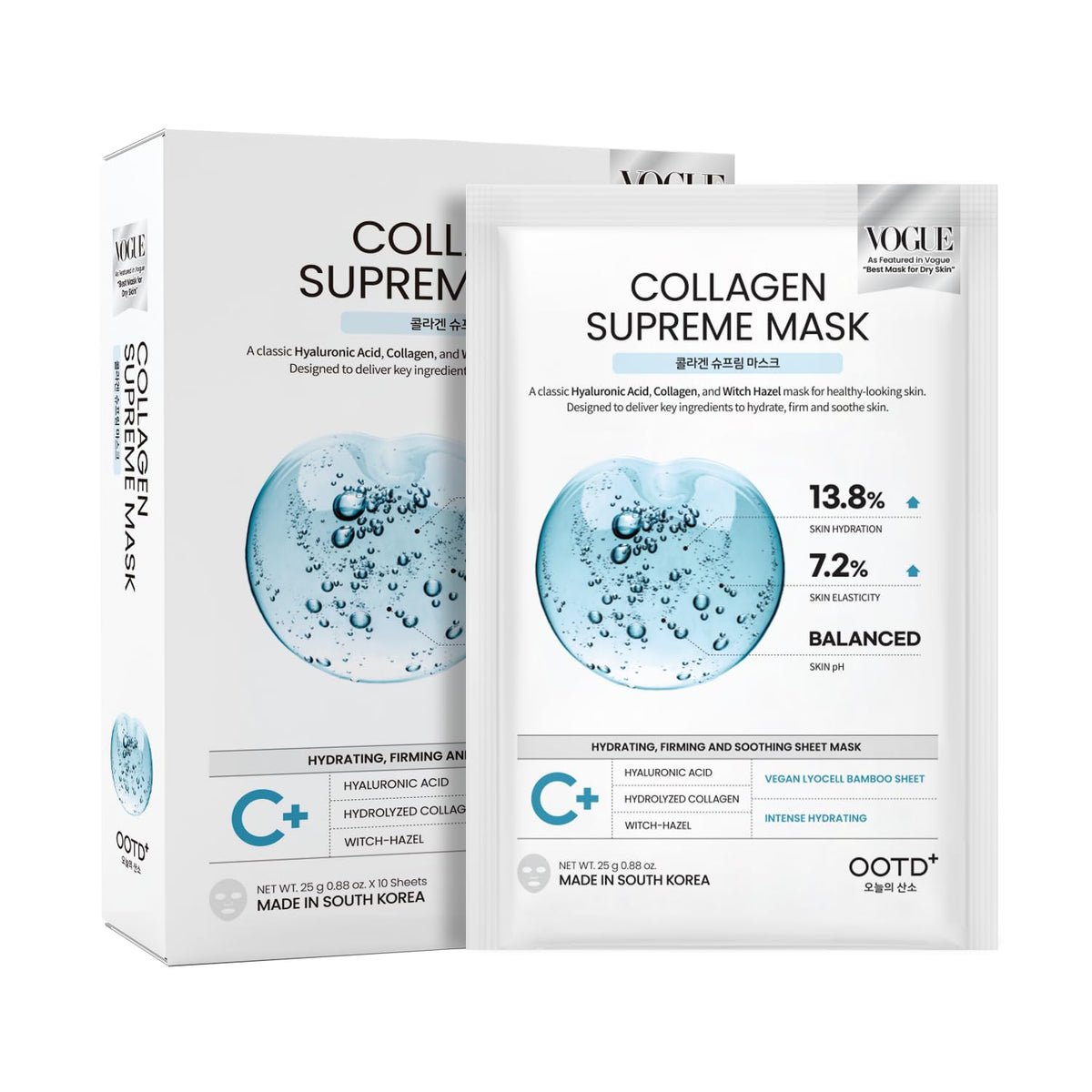 #OOTD front packaging showing collagen mask benefits