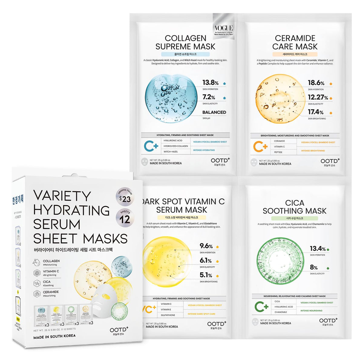 #OOTD front packaging showing 12-count variety pack and benefits