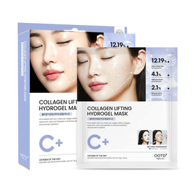 #OOTD front packaging showing five hydrogel masks and clear benefits