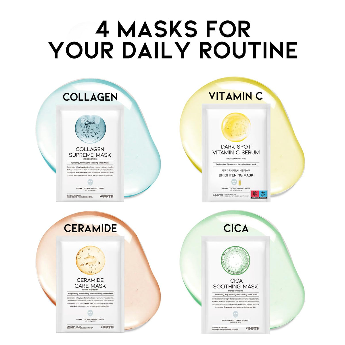 #OOTD model wearing sheet mask demonstrating calming comfort