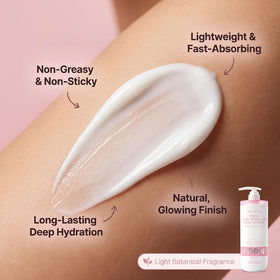 #OOTD close-up cream texture demonstrating fast-absorbing velvety feel for hydrated skin