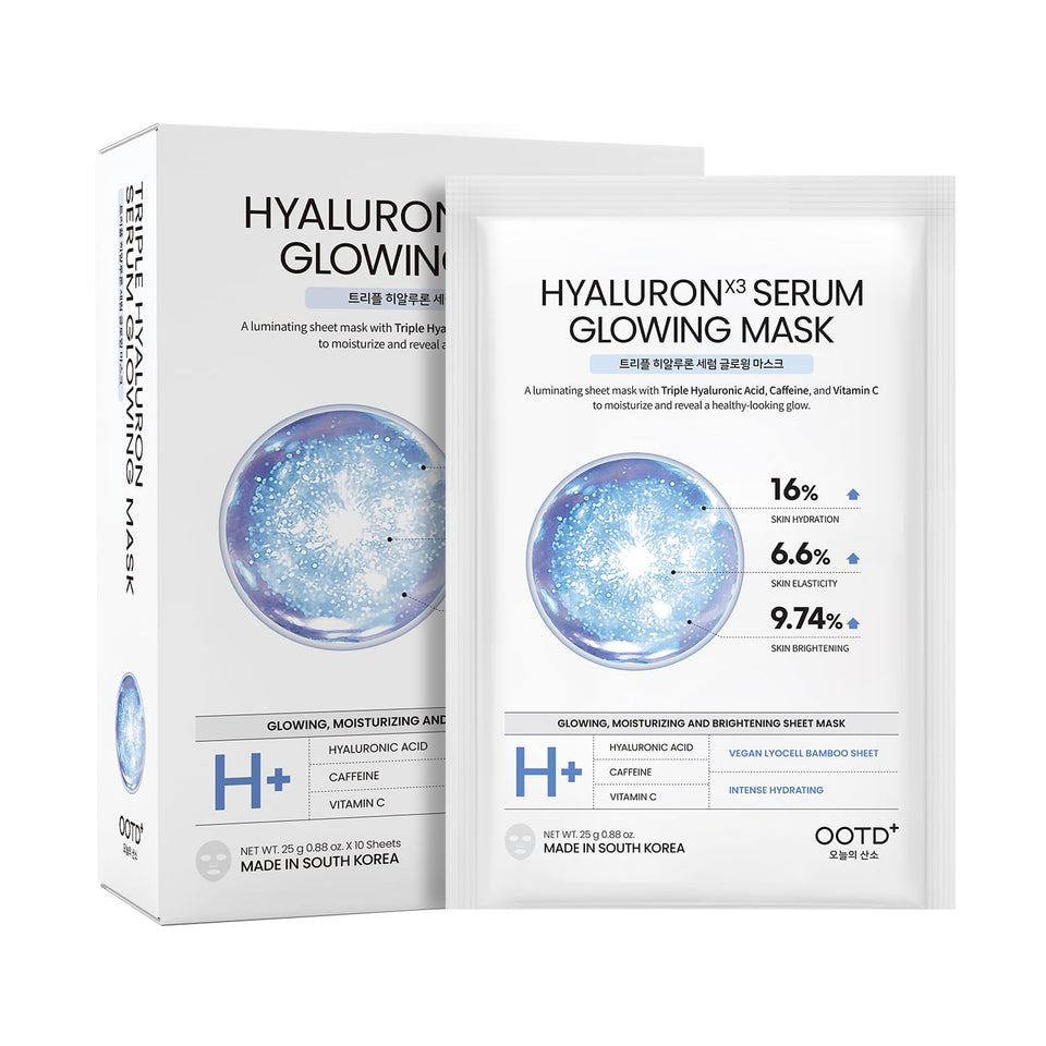 #OOTD front packaging displaying ten hydrating sheet masks for convenient use