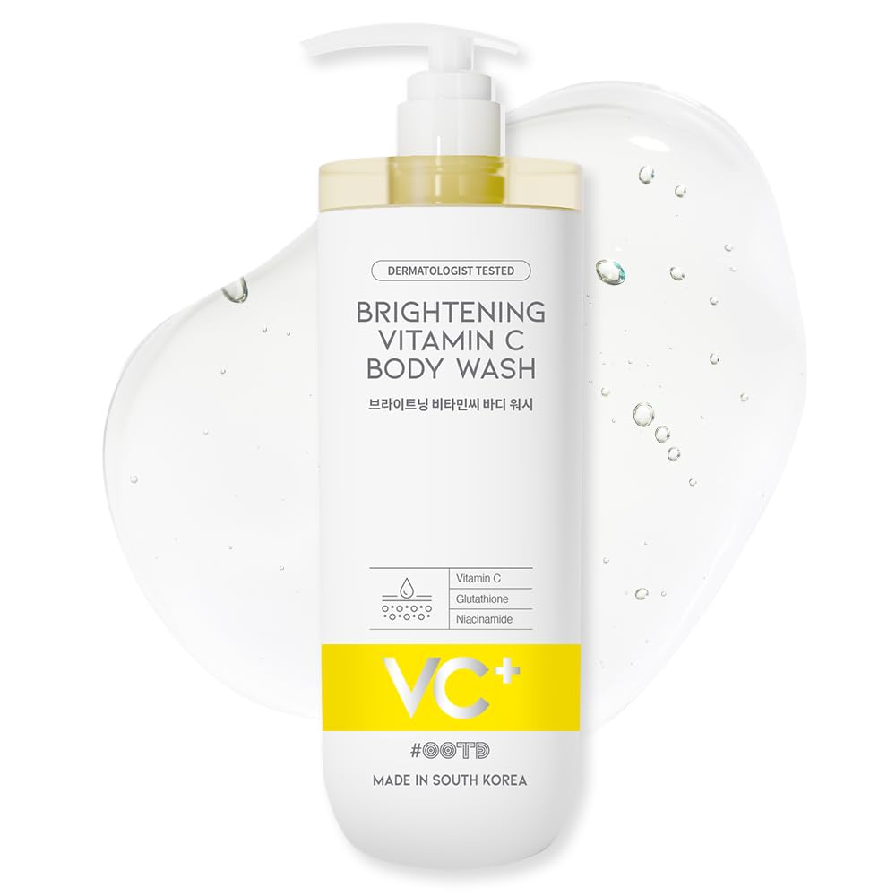 #OOTD front packaging of vitamin C body wash showing bottle and label benefits