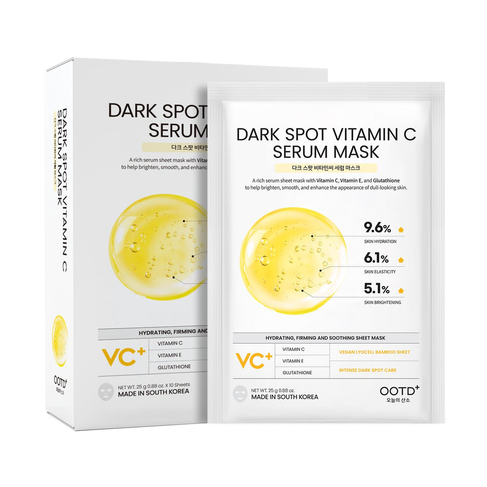 #OOTD front packaging of vitamin C hydrating sheet mask showing 10-pack for easy storage