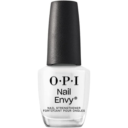 OPI Alpine Snow front bottle showing clean white crème and brand benefit