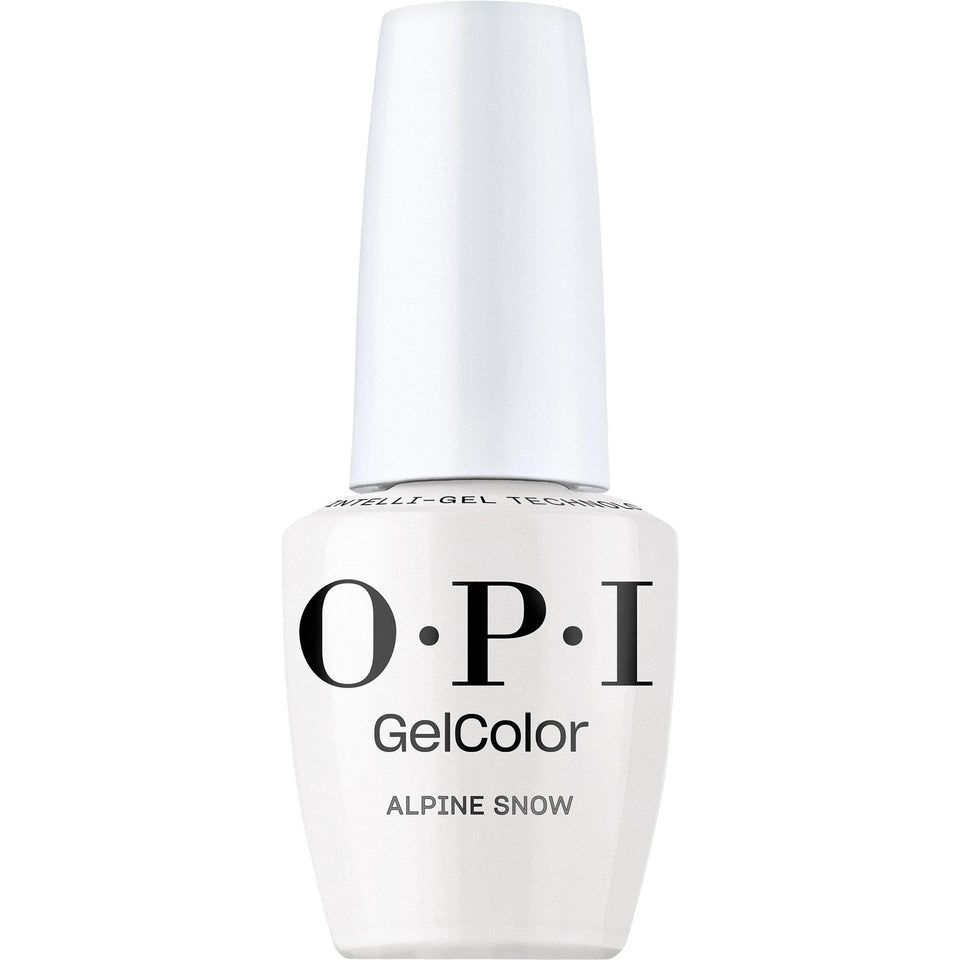 OPI Alpine Snow front bottle showing product and volume, ideal for professional salons